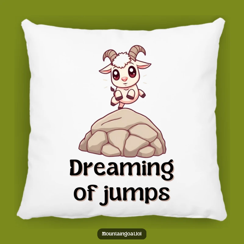 Funny Cute Goat Leaping Pillow: Comfy Cushion with Adorable Mountain Charm