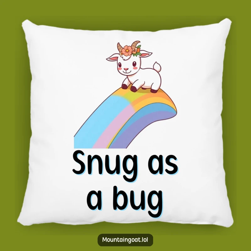 Funny Flower Crown Goat Pillow: Comfy and Hilarious Joyful Decor