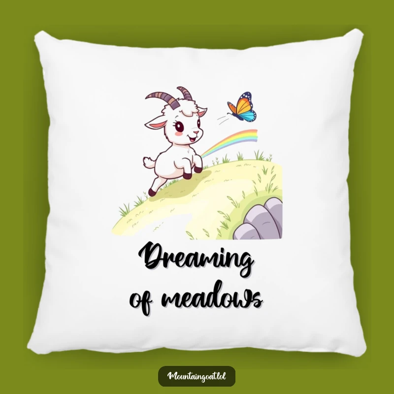 Funny Goat Butterfly Pillow - Comedic Nature Comfort Gift