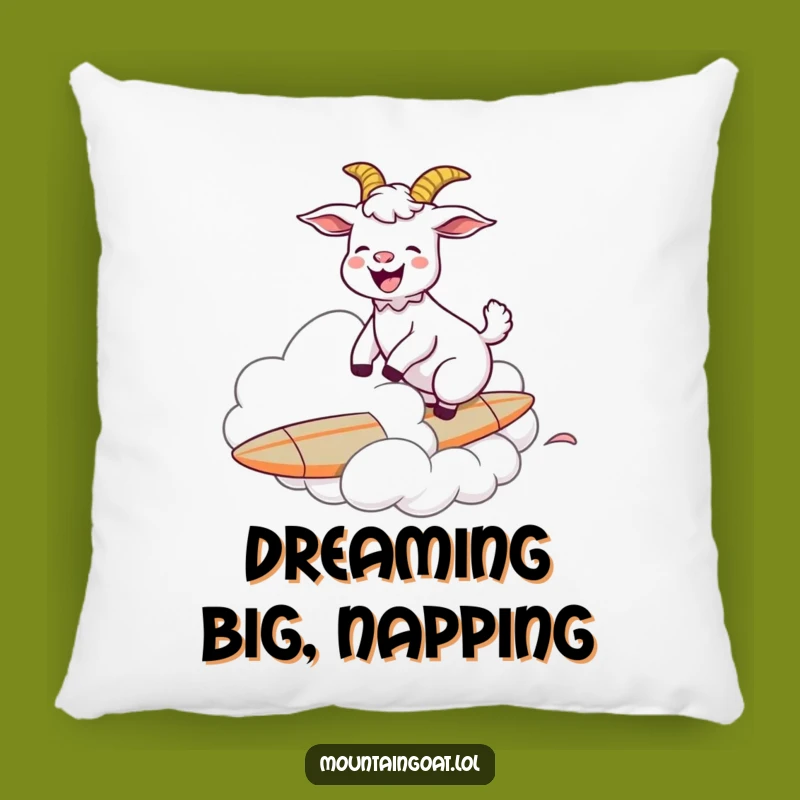 Funny Goat Cloud Surfer Pillow - Comfy & Hilarious Decor Accent