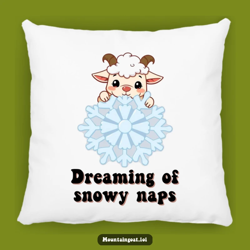Funny Kawaii Goat Snowflake Pillow: Cozy Winter Peek Comfort Gift