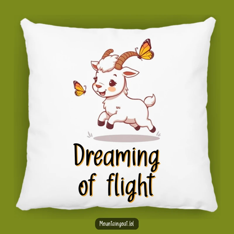 Funny Mountain Goat Butterfly Pillow - Comfy Decor for Playful Homes