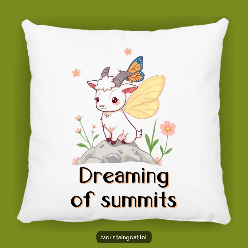 Funny Mountain Goat Butterfly Wings Pillow: Cozy & Comical Decor Gift Idea