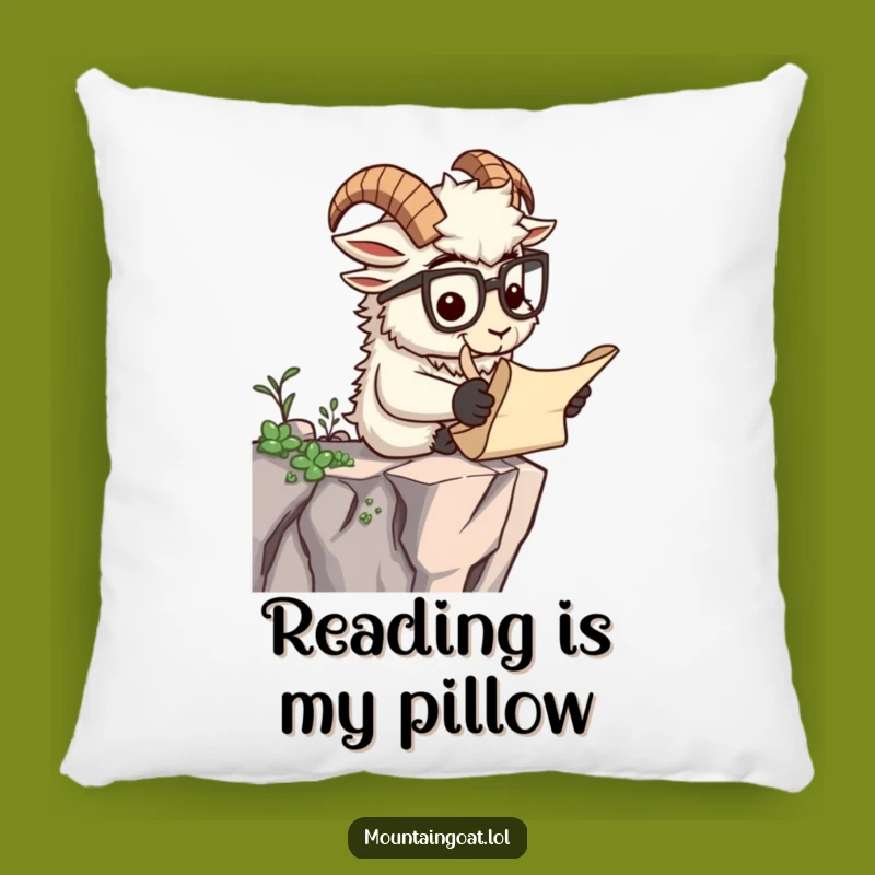 Funny Scholar Goat Pillow - Cozy Comfort, Intellectual Humor Gift