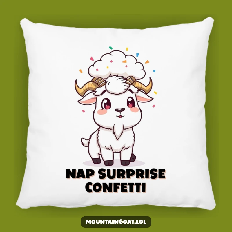 Funny Goat Confetti Pillow - Surprise Cushion for Laughs Gift
