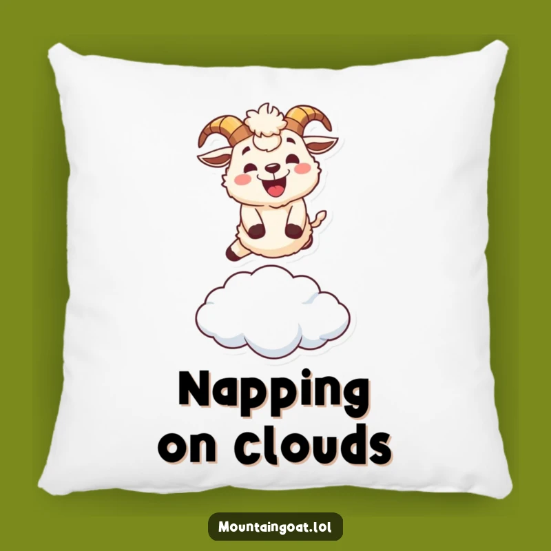 Funny Mountain Goat Pillow: Cozy Up with a Grinning Goat's Leap