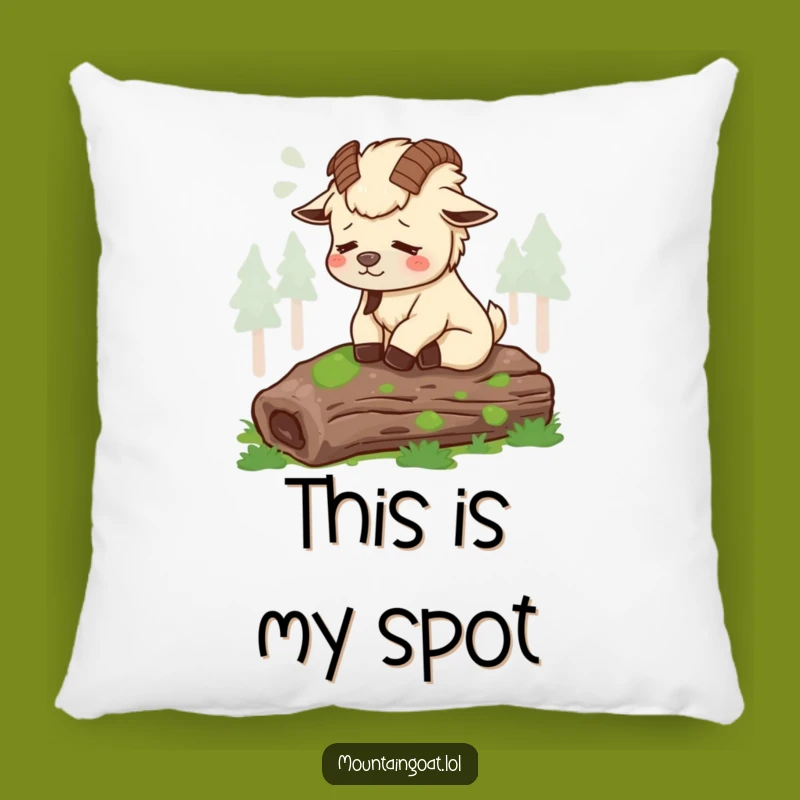 Funny Tired Mountain Goat Pillow - Cozy Log Sigh Cushion - Comfort Gift