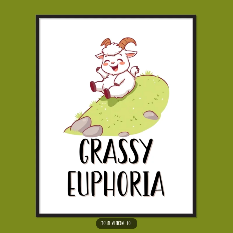 Funny Joyful Goat Digital Art - Playful Slider Printable Gift