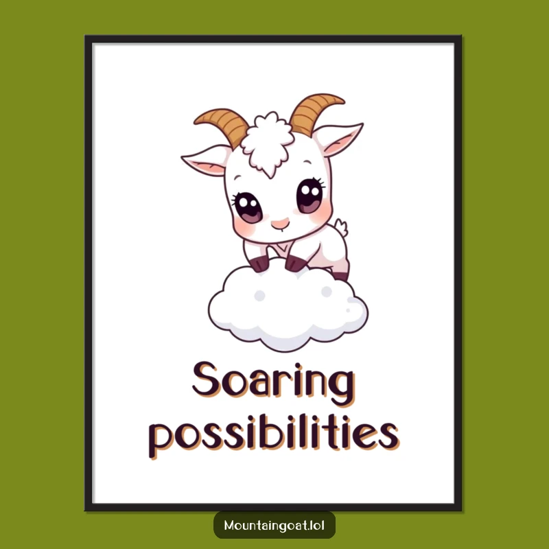 Funny Big Eyes Goat Digital Art: Hilarious Printable Dreamy Decor