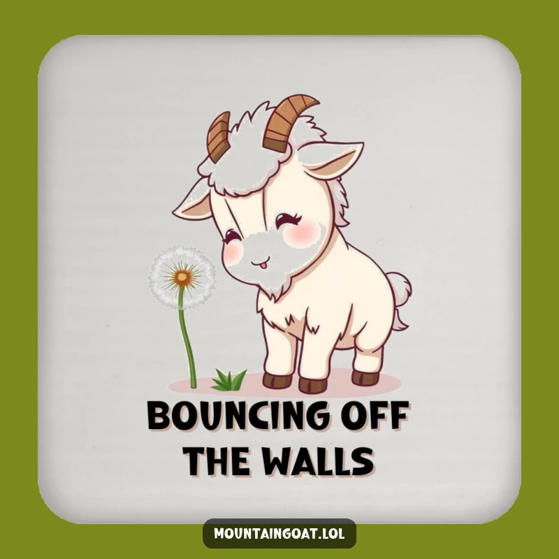 Funny Kawaii Goat Dandelion Coaster: Playful Headbutt Protection For Your Table Gift
