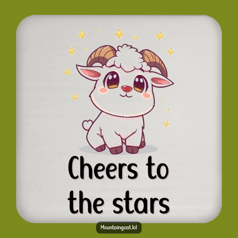 Funny Mountain Goat Star Coasters: Protect Surfaces with Cosmic Wonder!