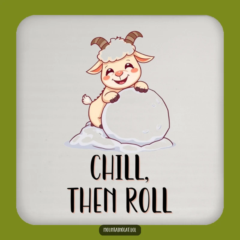 Funny Giggling Mountain Goat Coaster - Hilarious Snowball Drink Protector - Gift