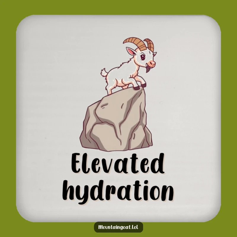 Funny Brave Mountain Goat Coaster - Determined Climber Pad - Drink Gift