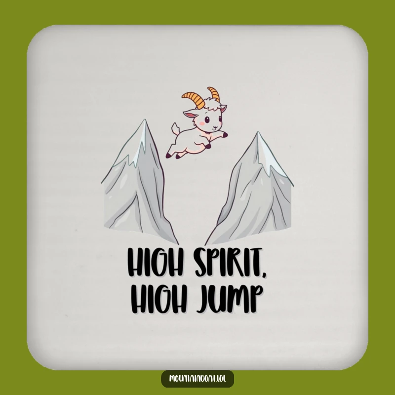 Funny Kawaii Mountain Goat Coaster: Protecting Surfaces With A Cheerful Leap Gift
