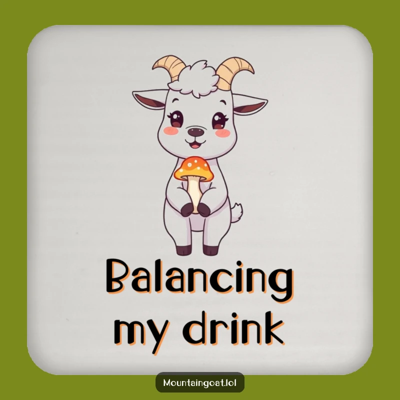 Funny Mountain Goat Coaster: Protect Surfaces with Hilarious Nature Art!