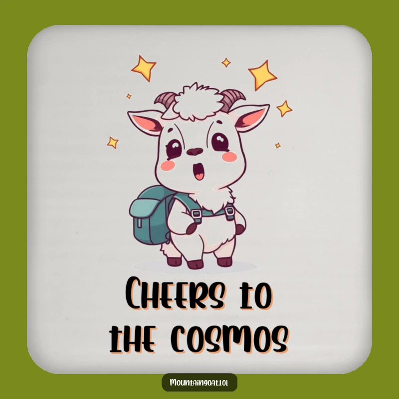 Funny Starry Goat Coaster Set - Protect Surfaces with Cosmic Humor