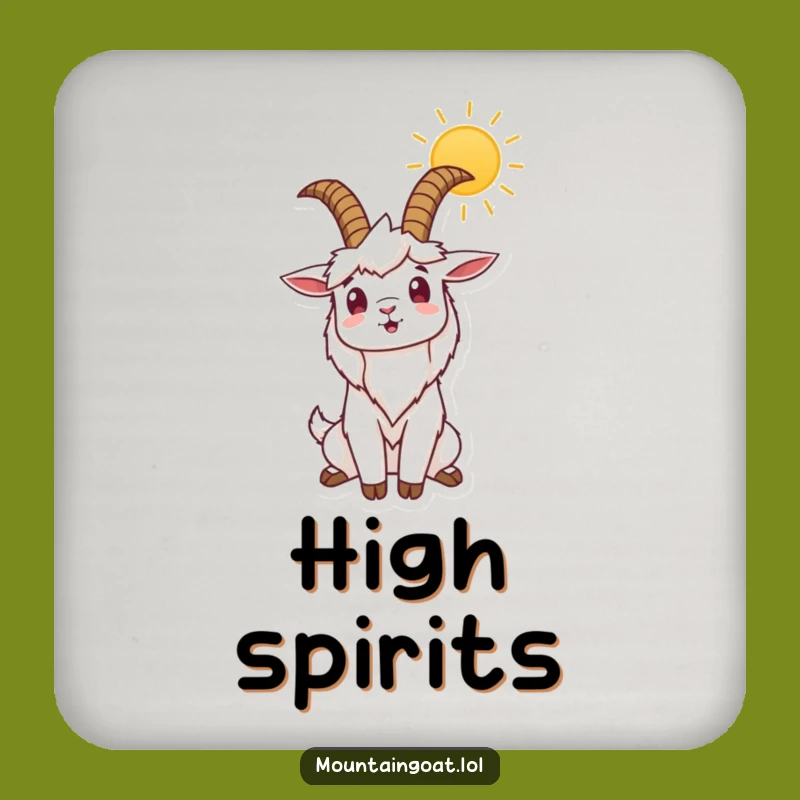 Funny Mountain Goat Sunrise Coasters - Protect Surfaces with Humor