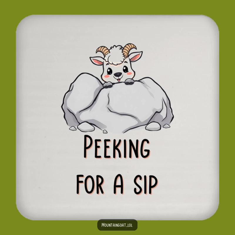 Funny Kawaii Mountain Goat Coaster: Protect Surfaces with Mischief, Chic Funny Gift