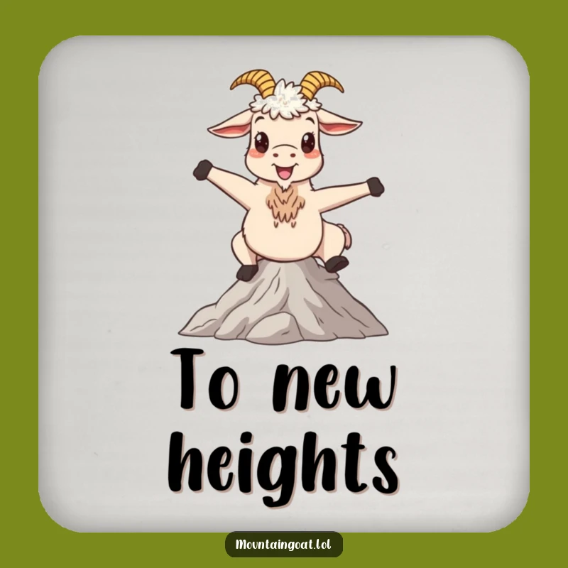 Funny Mountain Goat Coaster: Protect Surfaces with Serene Whimsy
