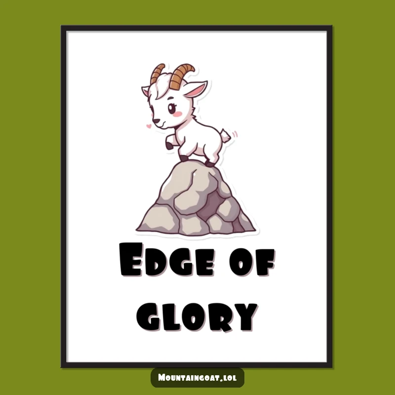 Funny Tiny Goat Poster - Expert Balancer Animal Art Print Gift