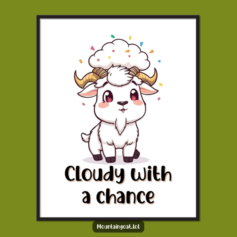 Funny Goat Confetti Surprise Poster - Festive Wall Art Gift