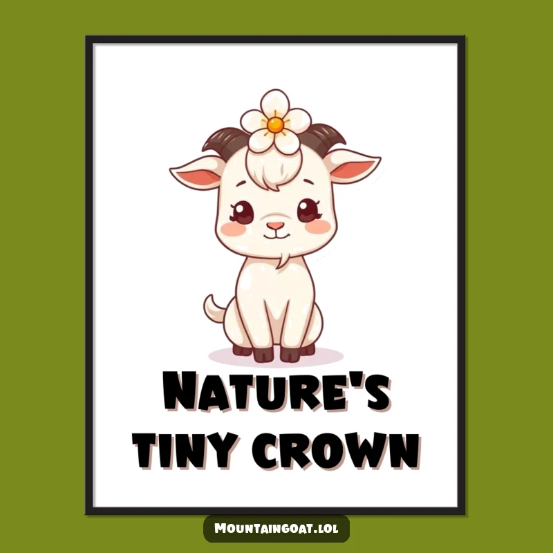 Funny Goat Flower Head Poster: Quirky Wall Art for a Laugh-Filled Home Funny Gift