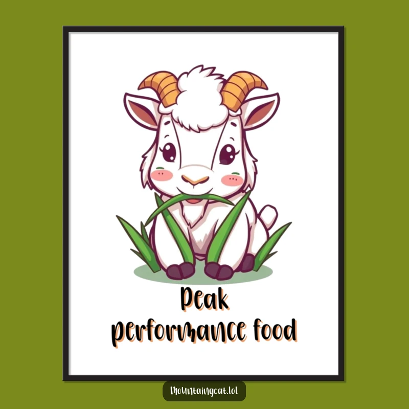 Funny Goat Munching Poster: Charming Wall Art of Nature's Delight