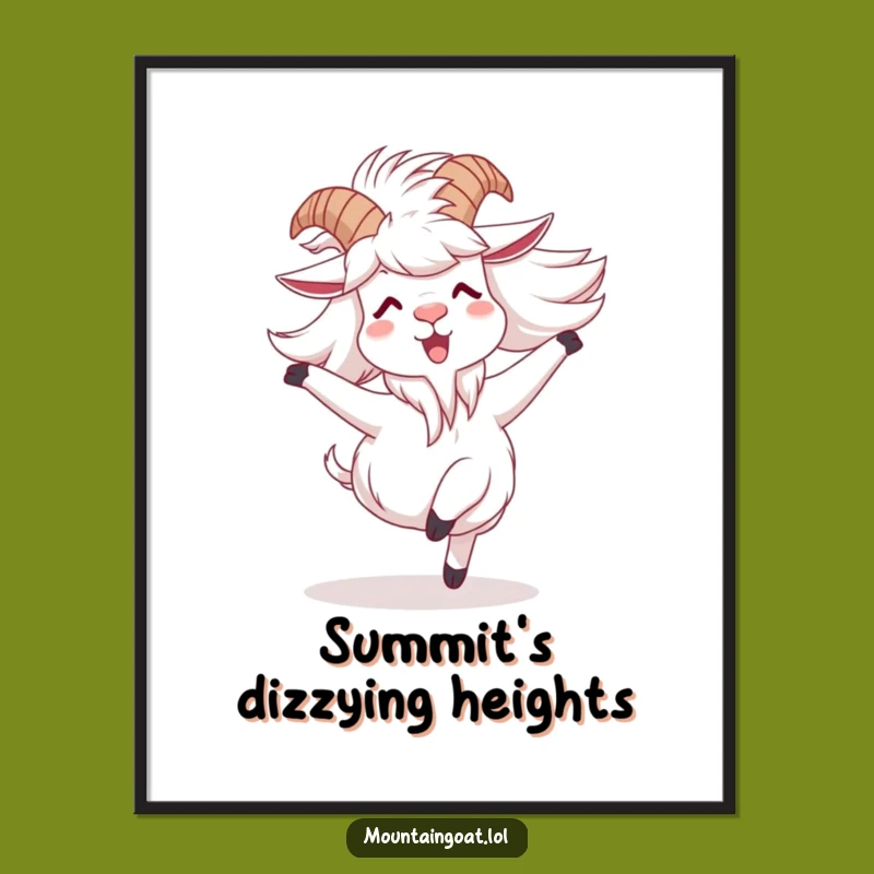 Funny Goat Spinning Poster: Dynamic Wall Art of Freedom