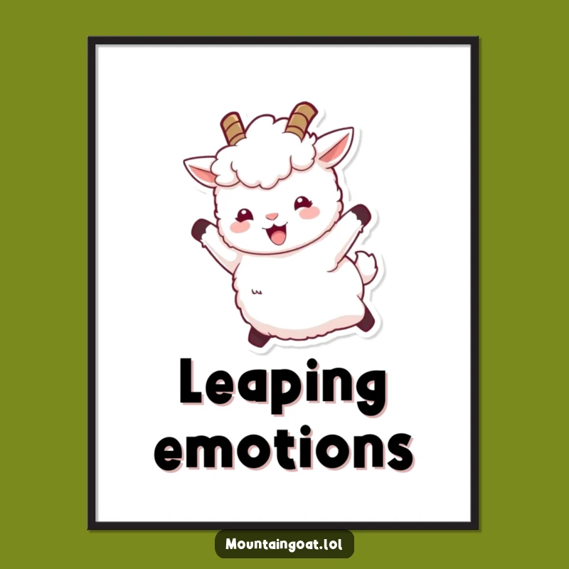 Funny Joyful Goat Leap Poster - Cheerful & Humorous Wall Art