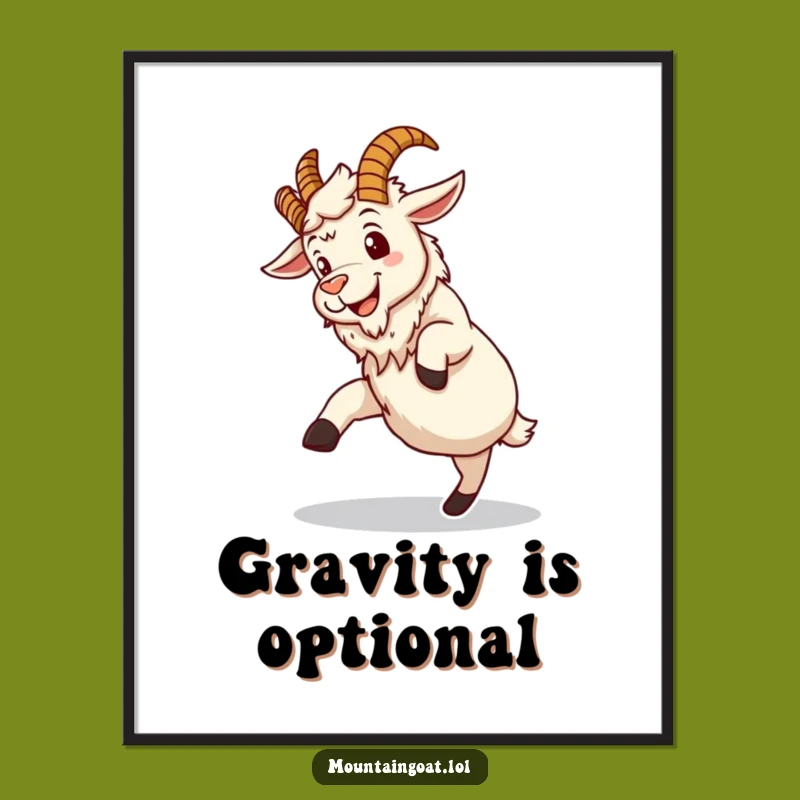Funny Mountain Goat Poster: Add Whimsical Acrobatics and Humor to Walls