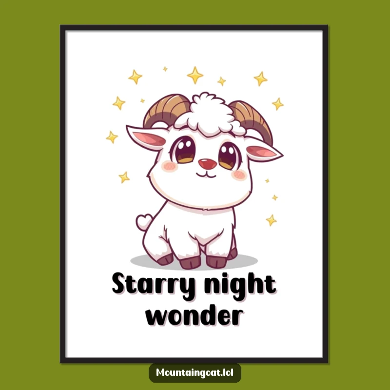 Funny Mountain Goat Star Poster: Celestial Art for Dreamers!