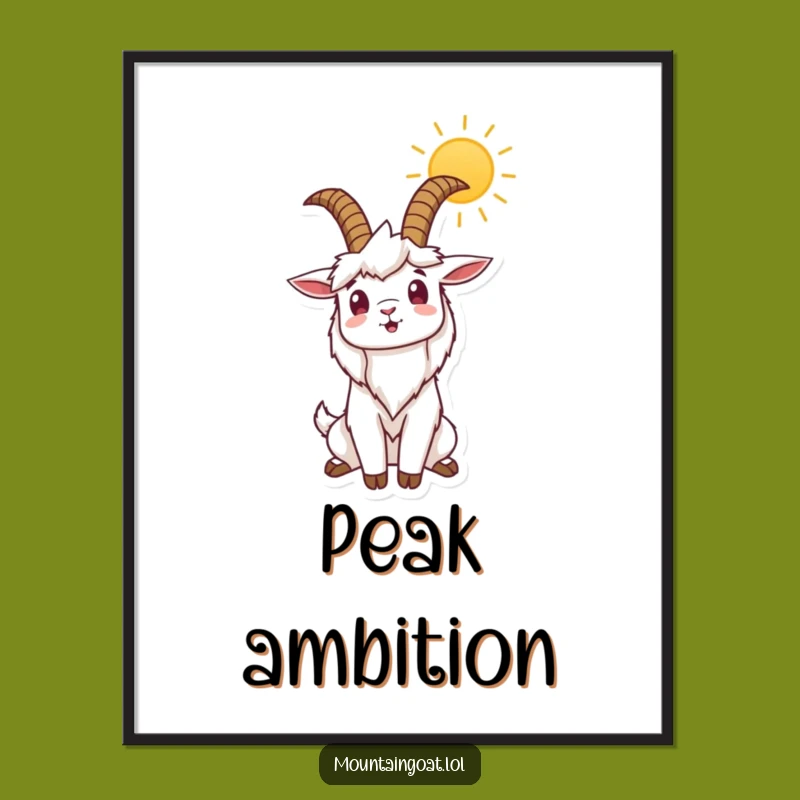 Funny Mountain Goat Sunrise Poster - Inspiring & Humorous Wall Art