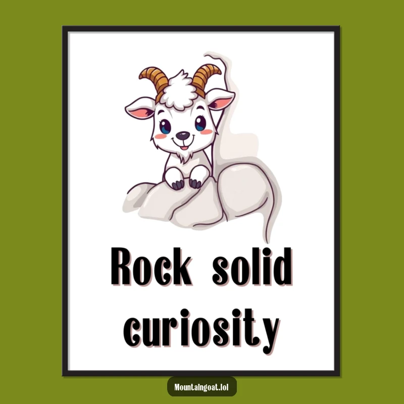 Funny Curious Goat Peeking Poster - Whimsical & Humorous Wall Art