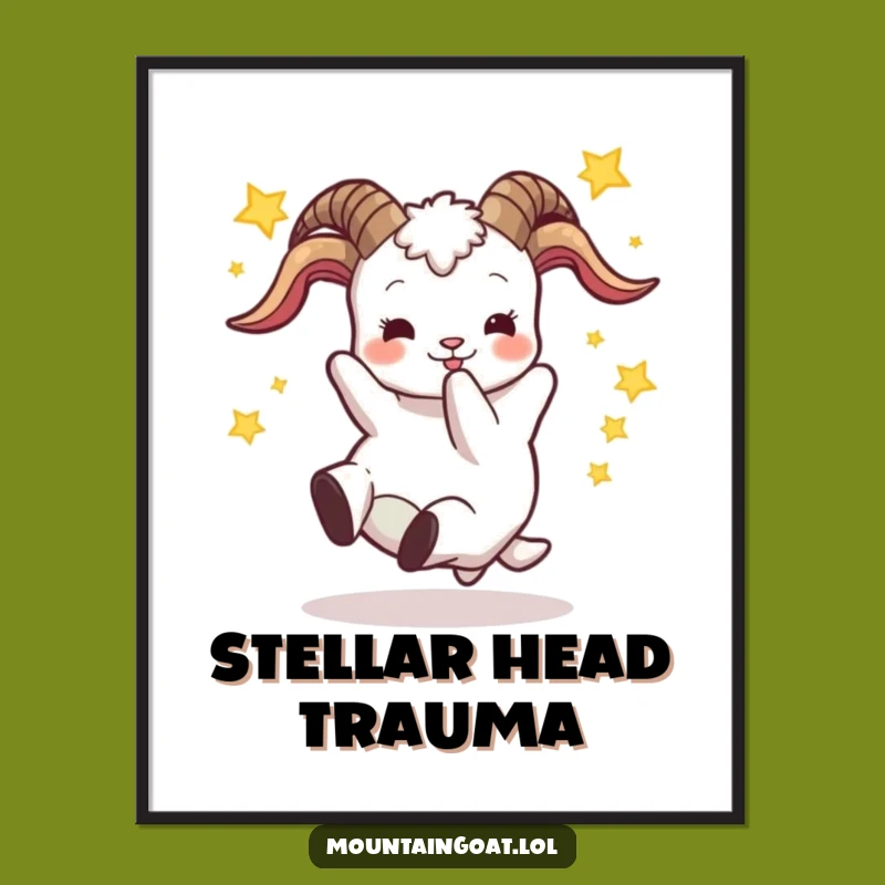 Funny Goat Tumble Star Poster: Wall Art That Delivers Hilarious Vibes