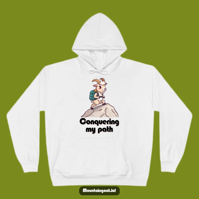 Funny Hiking Goat Hoodie: Cozy Confidence for Mountain Treks, Perfect Warmth Gift