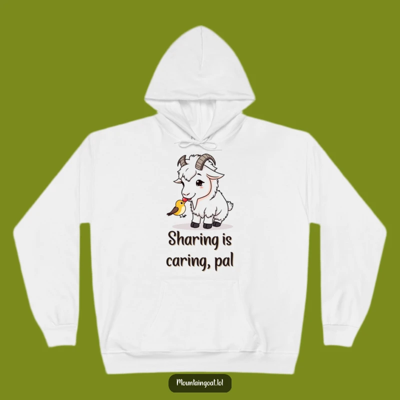 Cozy Funny Goat Berry Sharing Hoodie - Comforting Animal Lover Gift