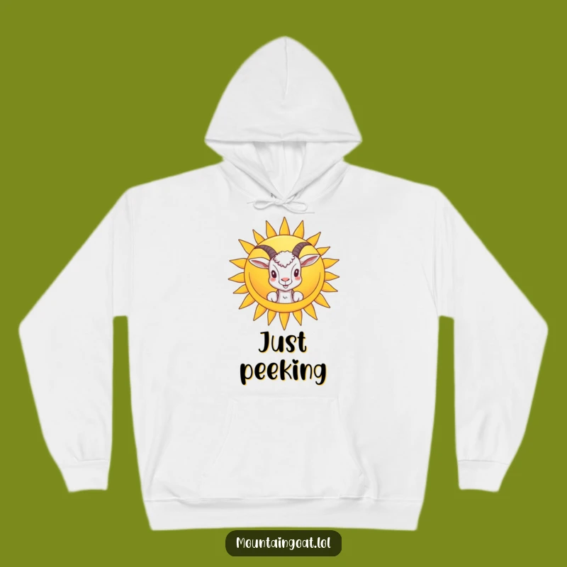 Cozy Funny Goat Peeking Sun Hoodie: Warmth and Smiles Guaranteed