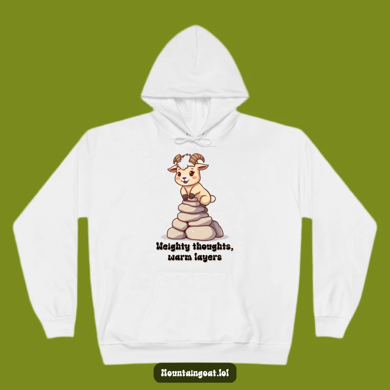 Cozy Funny Kawaii Goat Rock Balance Hoodie - Motivational Humor Gift