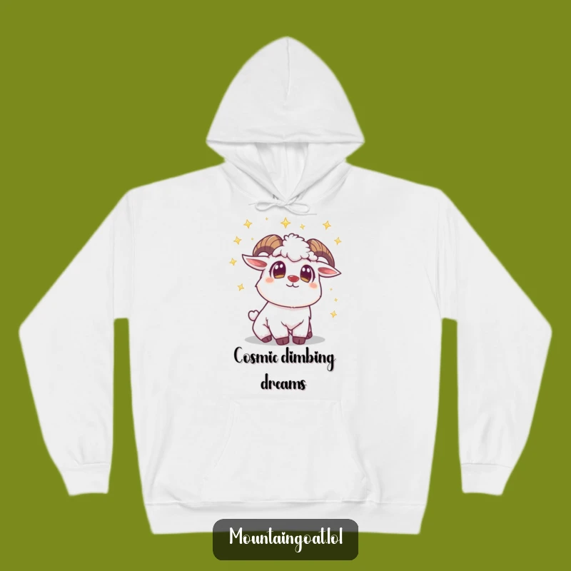 Cozy Funny Mountain Goat Star Hoodie: Dream Under the Stars!