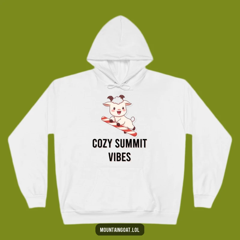 Funny Kawaii Mountain Goat Candy Cane Hoodie: Cozy & Hilarious Winter Warmth