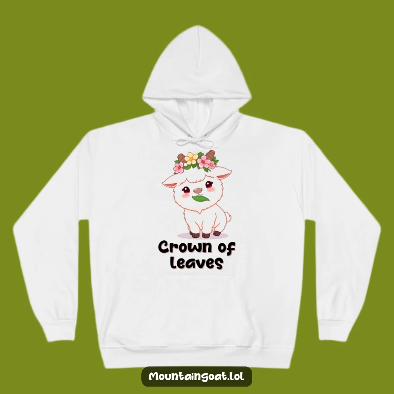 Funny Flower Crown Goat Hoodie - Cozy & Cute Munching Animal Sweatshirt