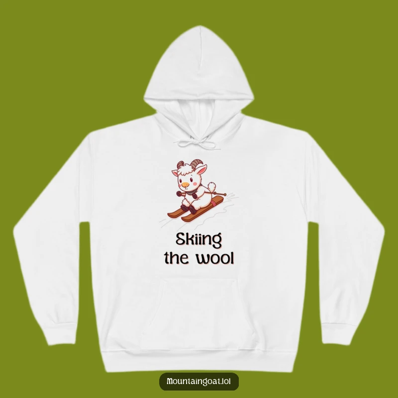 Funny Playful Goat Yarn Ski Hoodie - Cozy & Humorous