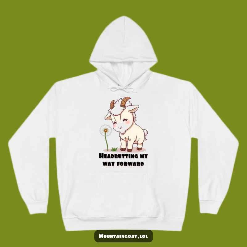 Funny Kawaii Goat Dandelion Hoodie: Cozy Headbutt Design For Warm Hugs Gift