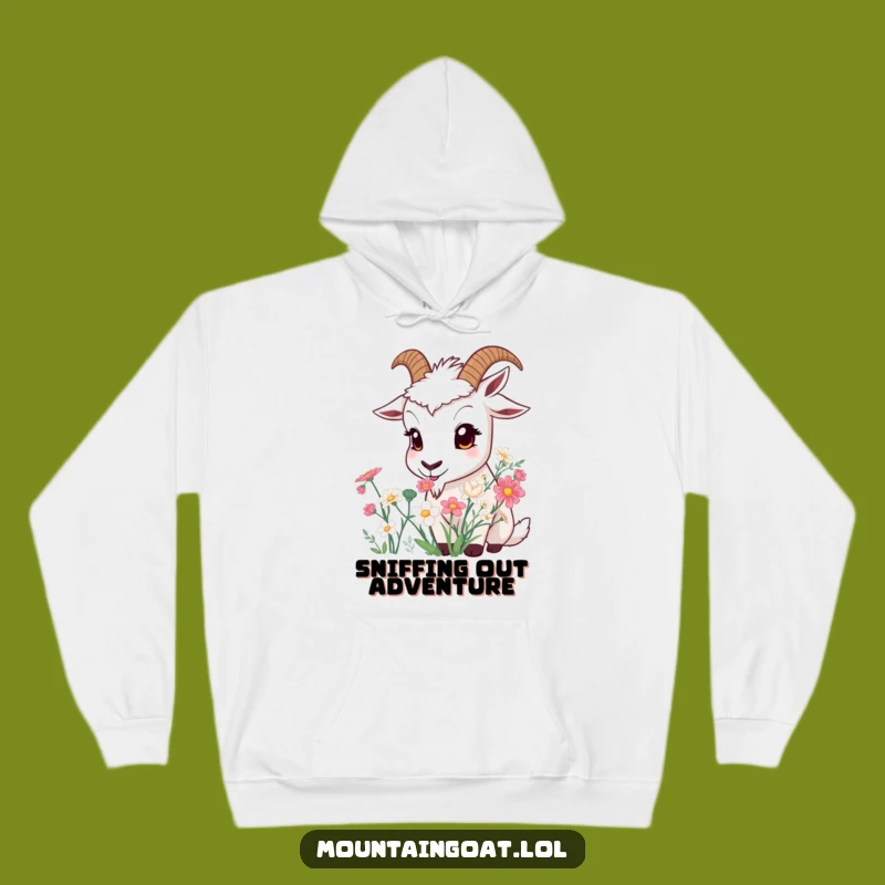 Cozy Funny Curious Goat Flower Hoodie - Warm Goat Apparel Gift!