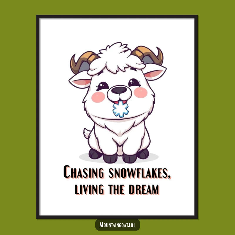 Funny Free Printable Kawaii Goat Wall Art LOL Downloadable Home Decor Hilarious Gift