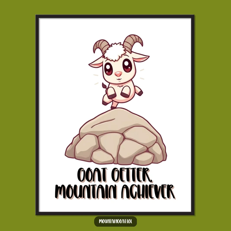 Cute Free Printable Goat Wall Art - Adorable Jumping Mountain Animal Decor