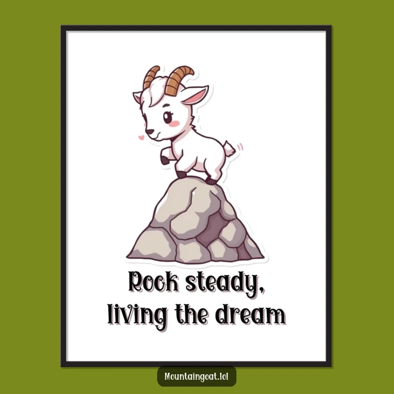 Free Printable Tiny Goat Wall Art: Funny Balancing Act Downloadable Decor