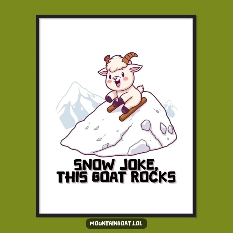 Funny Free Printable Kawaii Goat Wall Art: Exciting Sliding Downloadable Winter Art