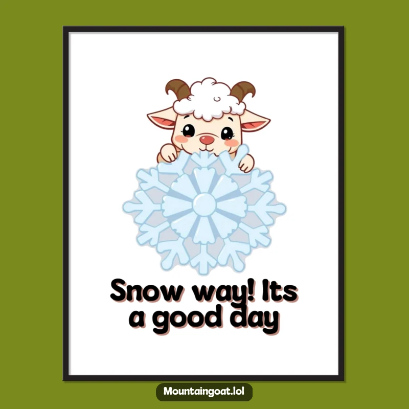 Funny Free Printable Wall Art: Goat & Snowflake - Humorous Decor