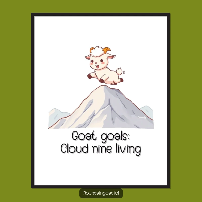 Goat Cloud Art: Funny Free Printable Skipping Design, Downloadable Joyful Decor!